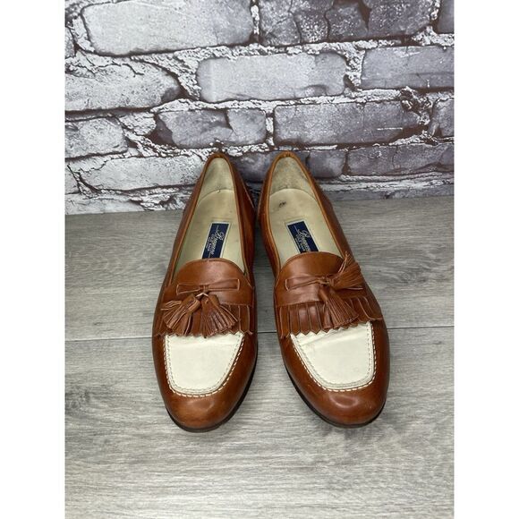 Cole Haan Bragano Brown Ivory Tassel Dress Loafers Men Sz 11M US/44EU - Picture 1 of 16